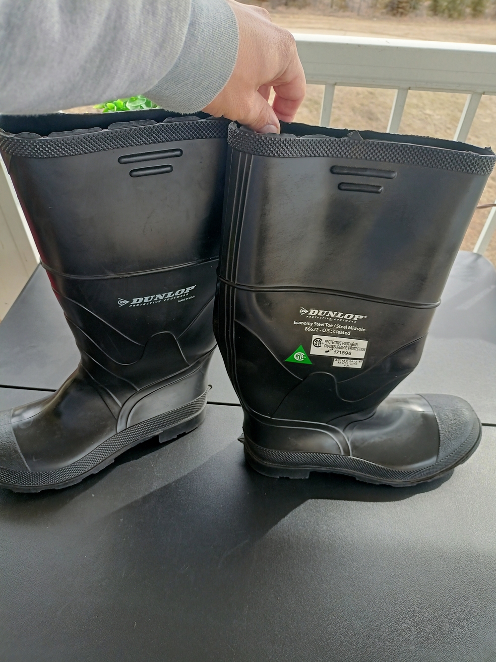 Dunlop Men's Dunlop Rubber Boot, Steel Toe, 16" Height, Black, Size 10